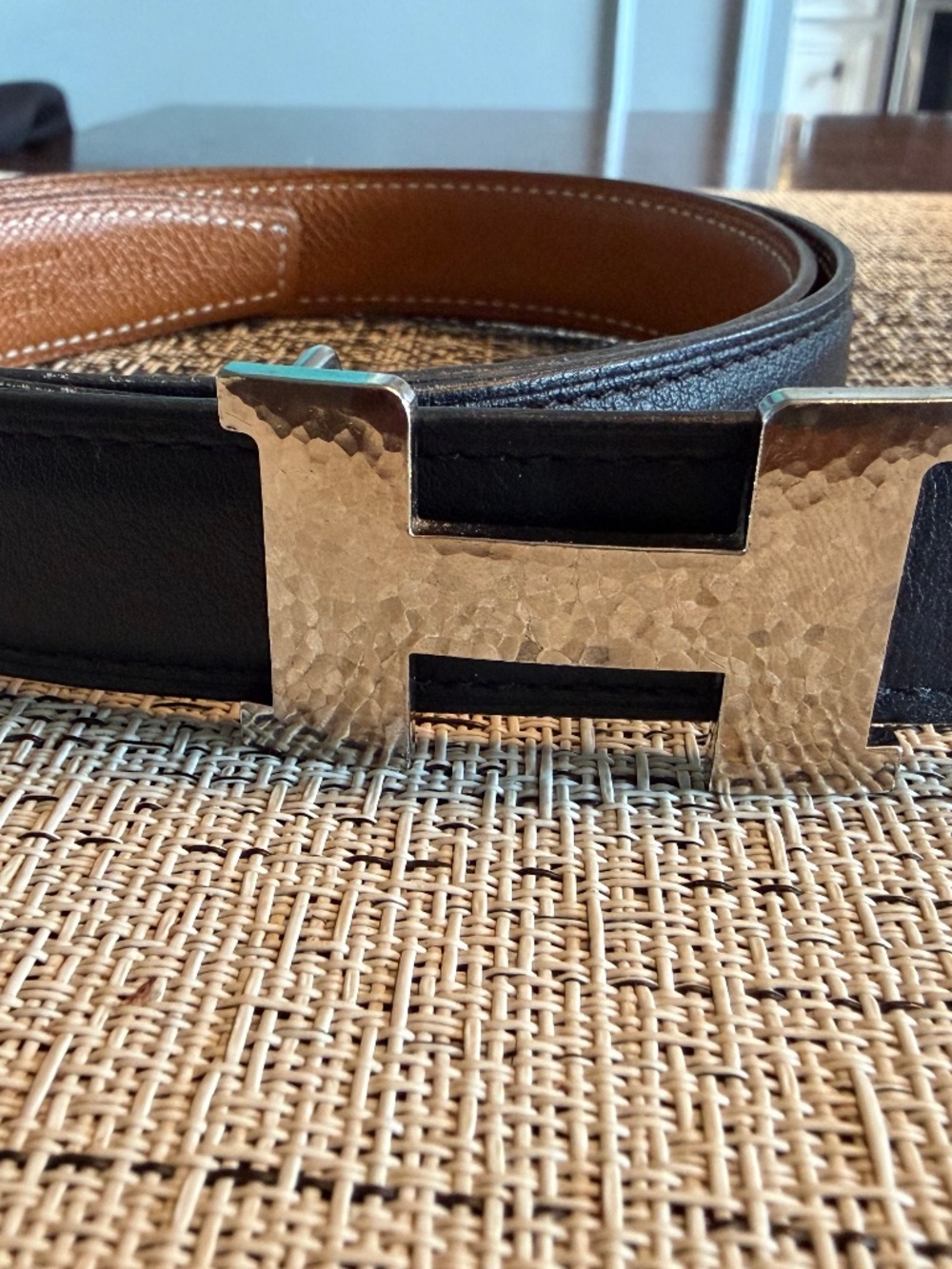 Hermes Mini H leather belt